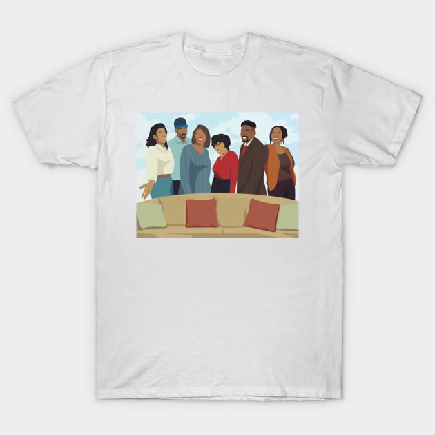 Living Single Black Show Retro Poster T-Shirt by aldebaren